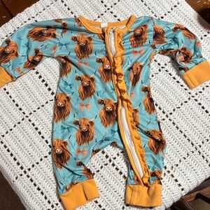 Kids One Piece with Highland Cow Print